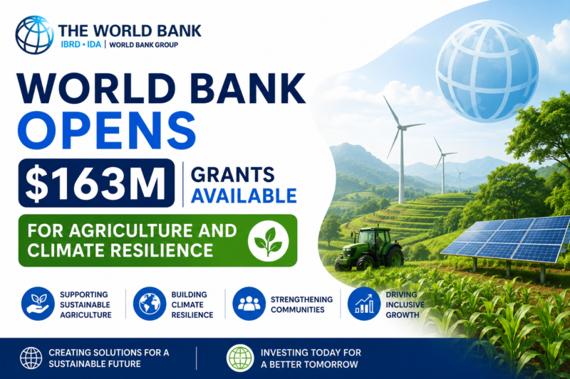 World Bank Opens $163M Grants Available for Agriculture and Climate Resilience
