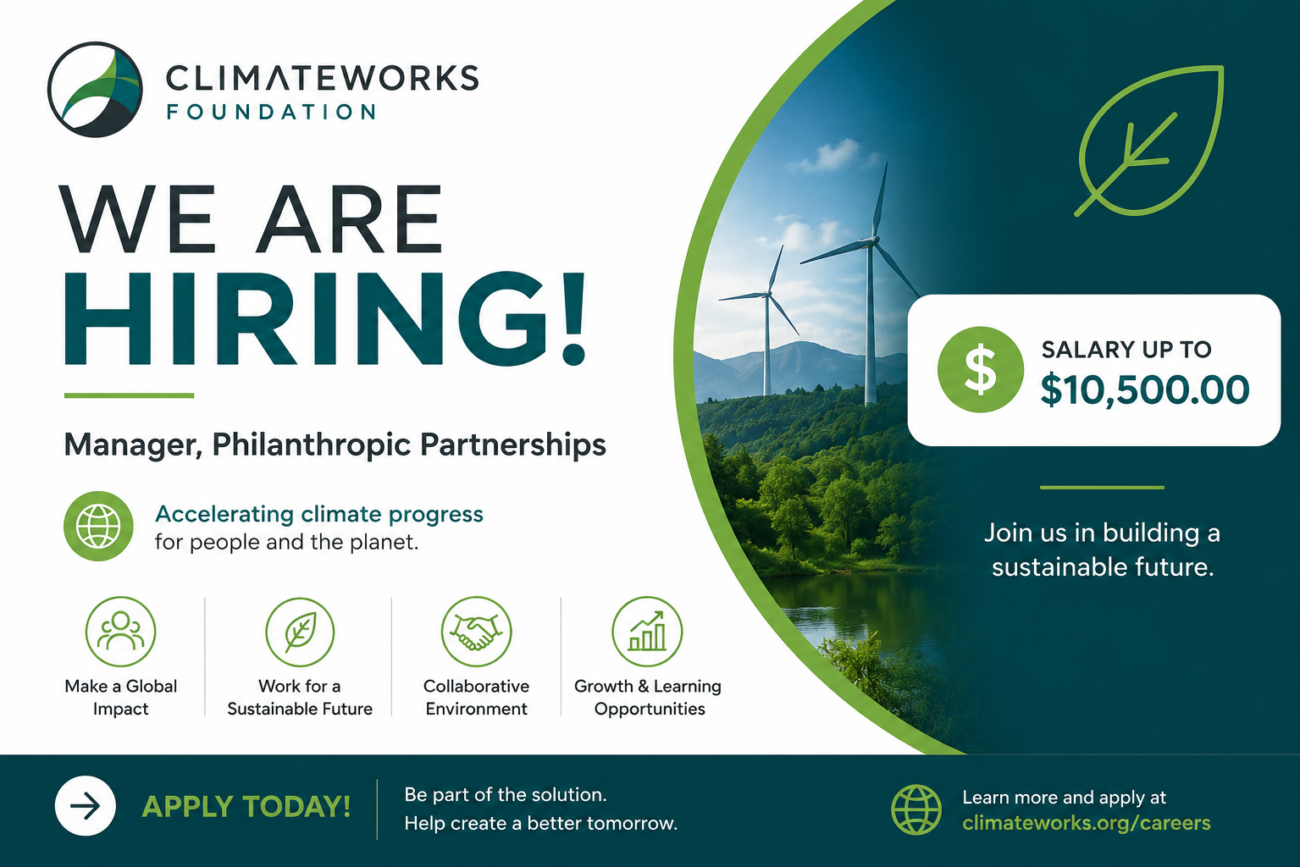 ClimateWorks Foundation Jobs 2026 | Partnerships Manager Role Open