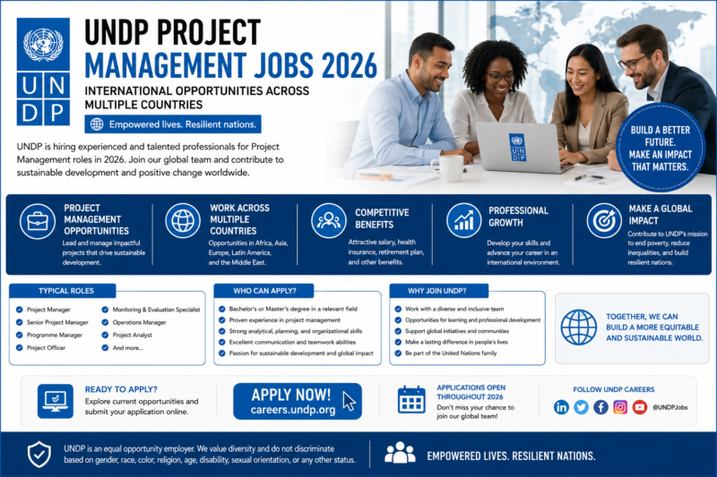 UNDP Project Management Jobs 2026 | International Opportunities Across Multiple Countries. Apply Now