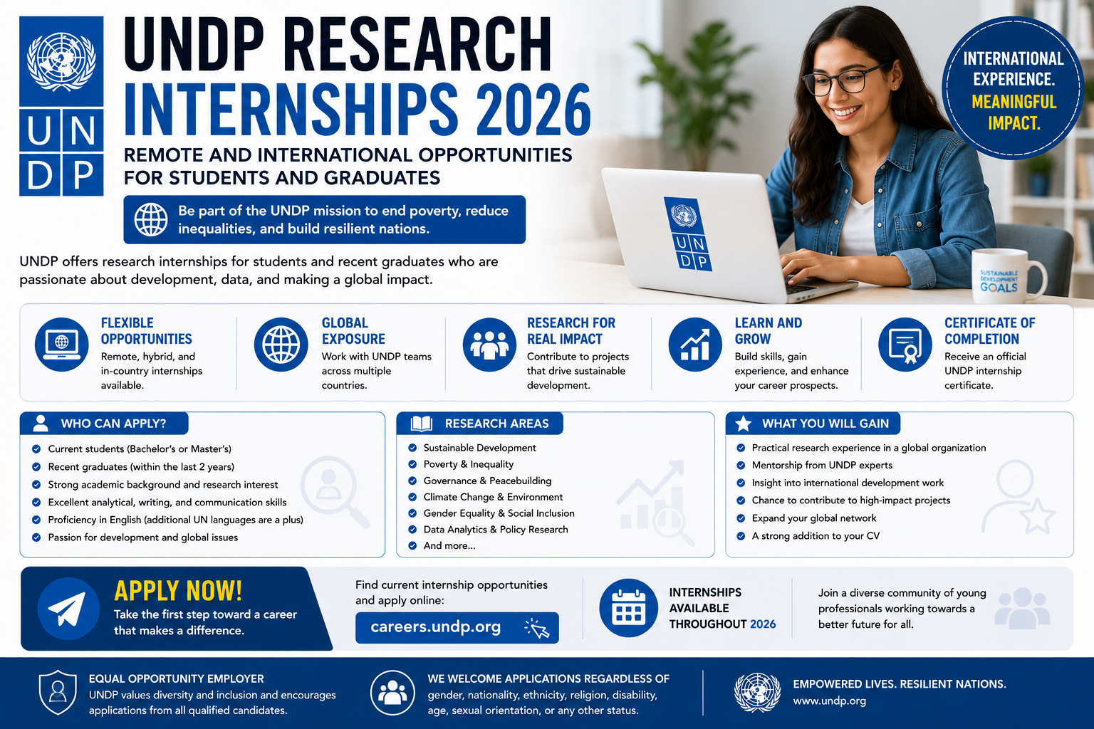 UNDP Research Internships 2026 | Remote and International Opportunities for Students and Graduates. APPLY NOW!
