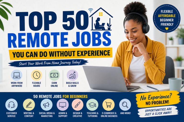 🌍 Top 50 Remote Jobs You Can Do Without Experience (2026 Guide)