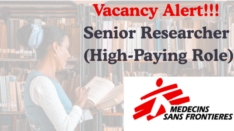 🌍 Médecins Sans Frontières (MSF) Hiring Researcher in Switzerland 2026 (High-Paying Humanitarian Role)