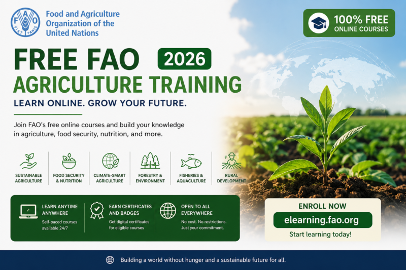Free FAO Agriculture Training 2026 | Get UN Certificates Online