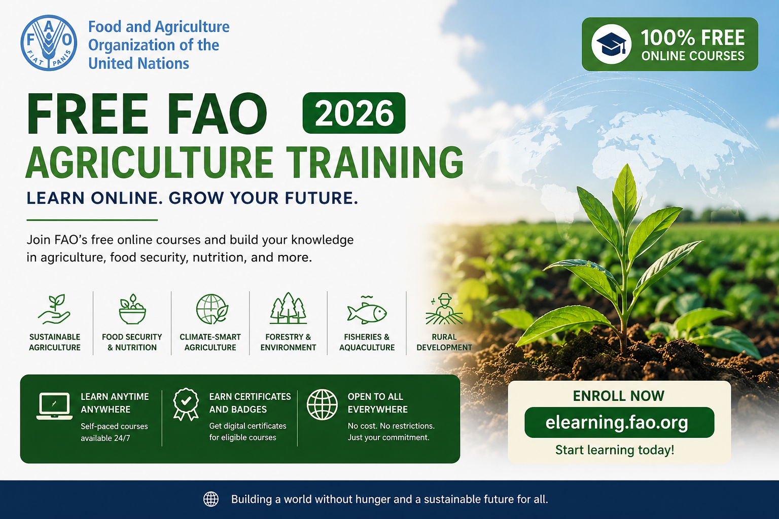 Free FAO Agriculture Training 2026 | Get UN Certificates Online