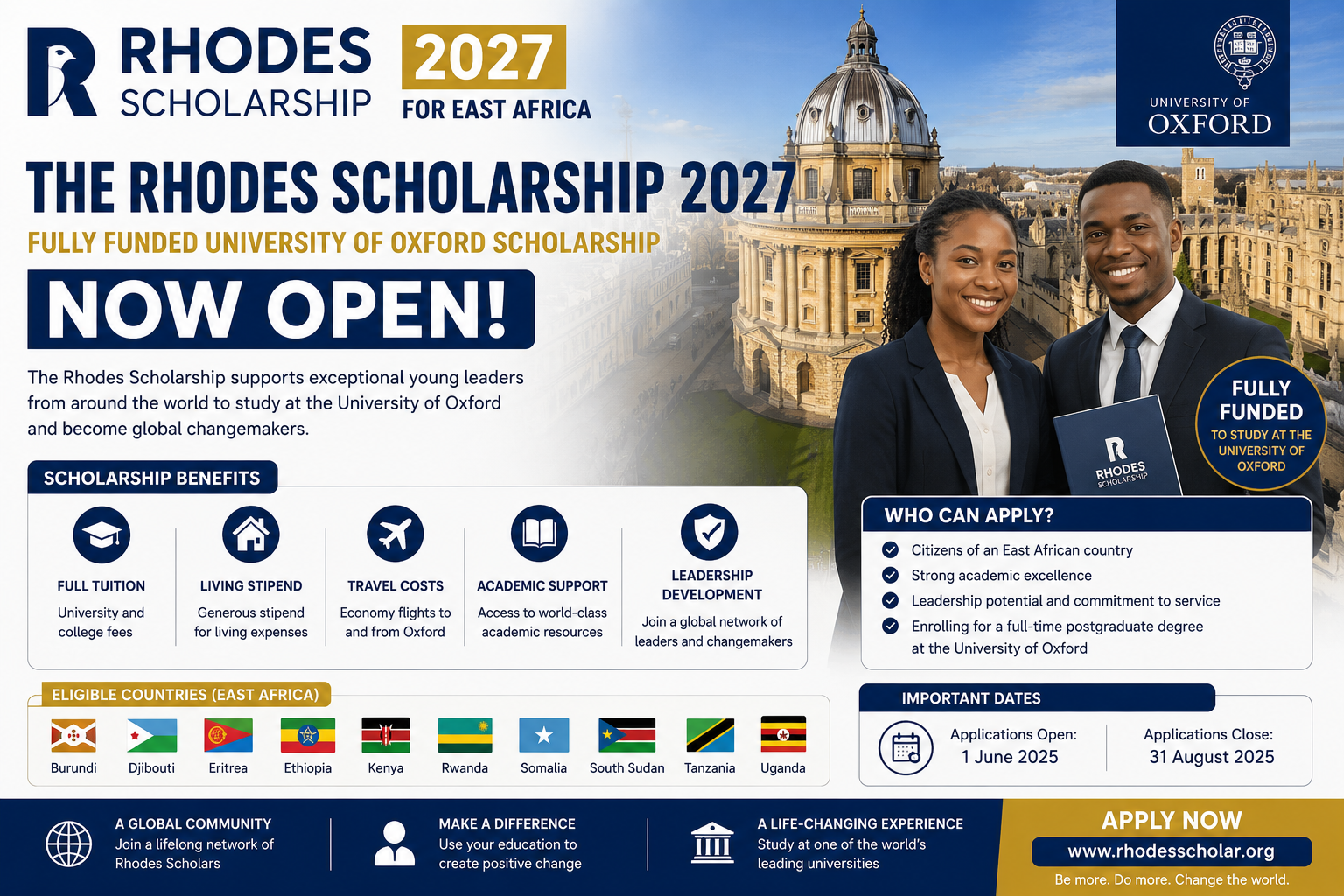 Rhodes Scholarship 2027 for East Africa | Fully Funded University of ...