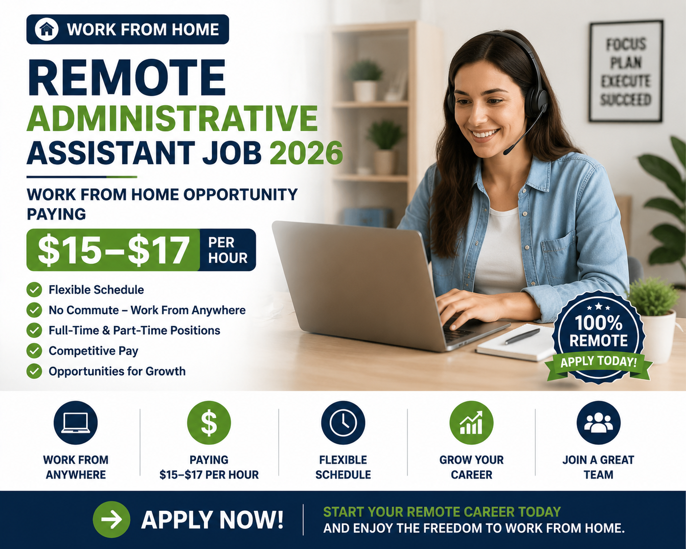 Remote Administrative Assistant Job 2026 | Work From Home Opportunity Paying $15–$17 Per Hour