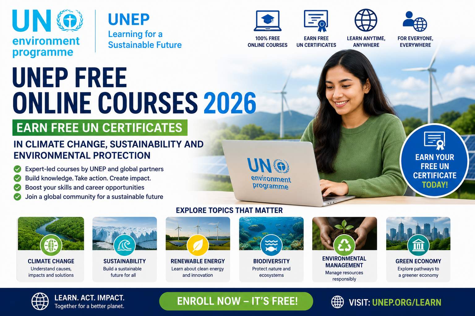 UNEP Free Online Courses 2026 | Earn Free UN Certificates in Climate ...