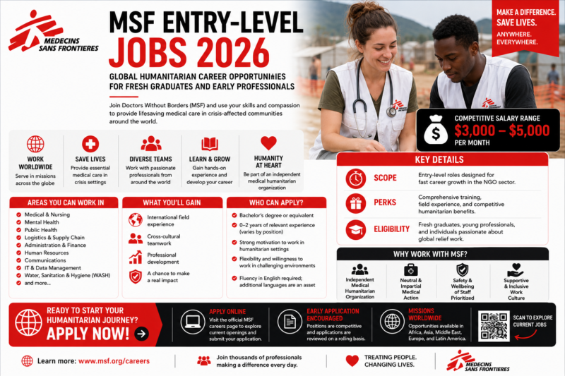 MSF Entry-Level Jobs 2026 | Global Humanitarian Careers. Apply Now