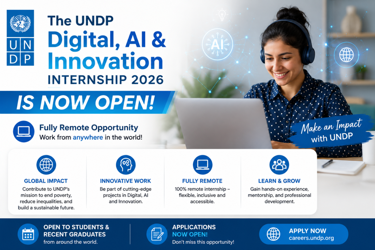 UNDP Digital, AI and Innovation Internship 2026 | Paid Remote UN Internship Open Worldwide