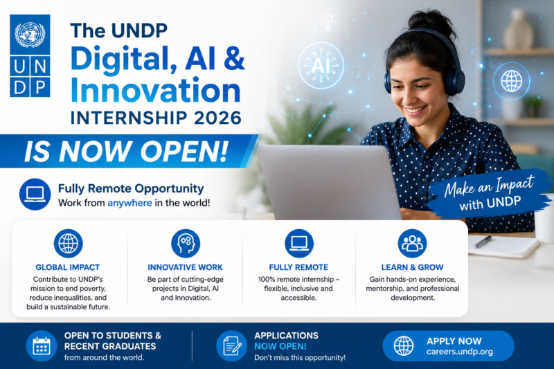 UNDP Digital, AI and Innovation Internship 2026 | Paid Remote UN Internship Open Worldwide