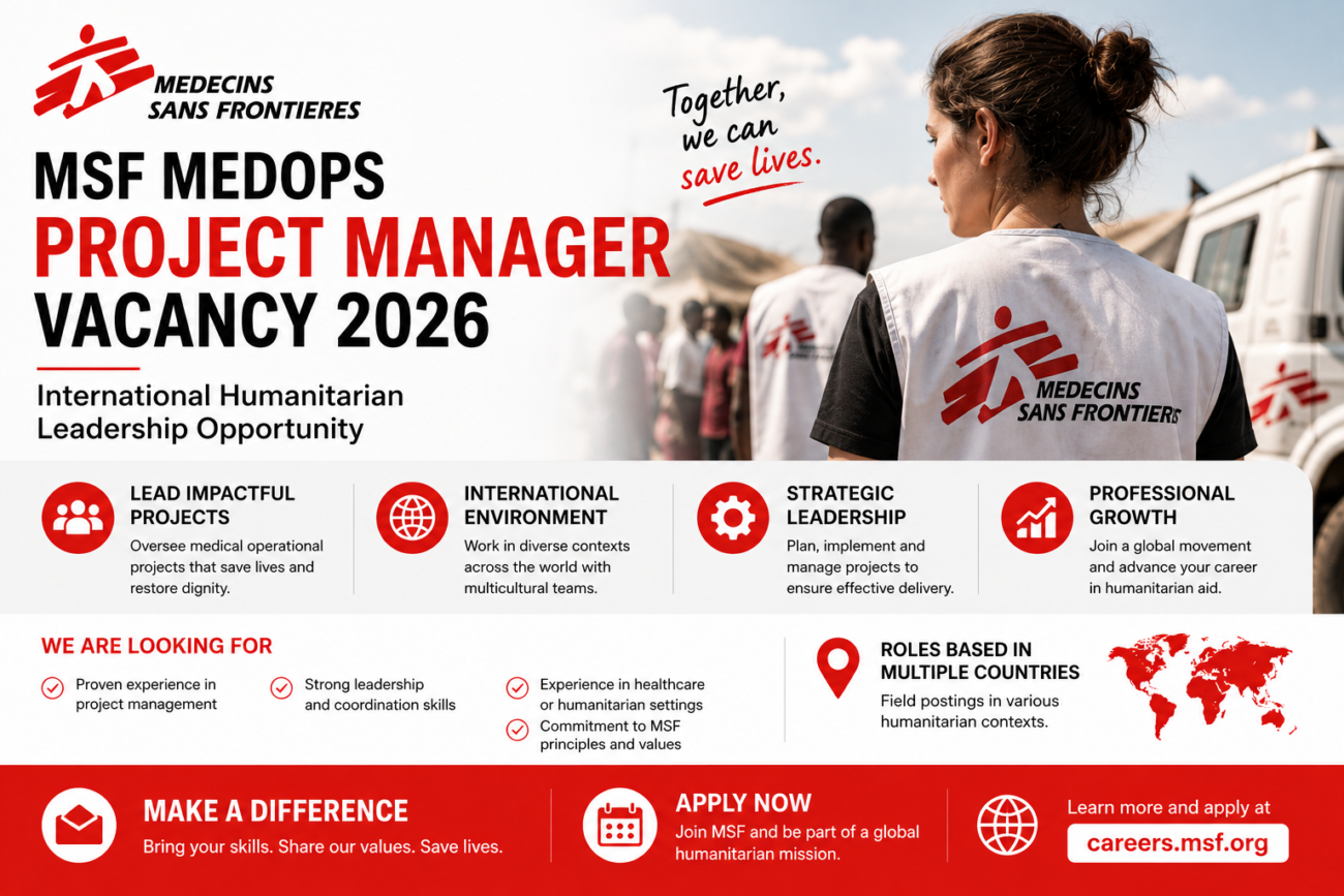 MSF MedOps Cell Manager Vacancy 2026 | International Humanitarian Leadership Opportunity