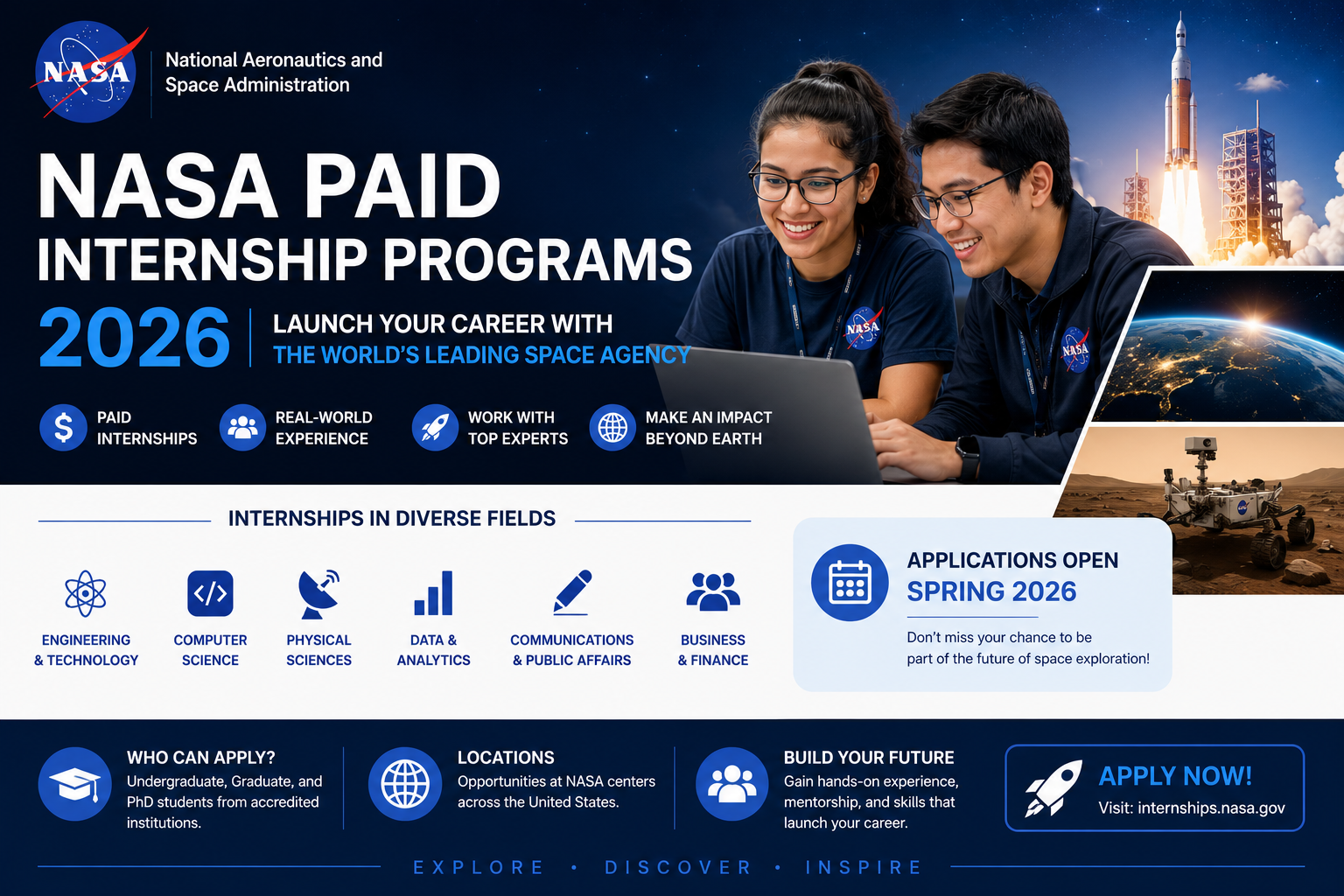 NASA Paid Internship Programs 2026 | Launch Your Career with the World’s Leading Space Agency