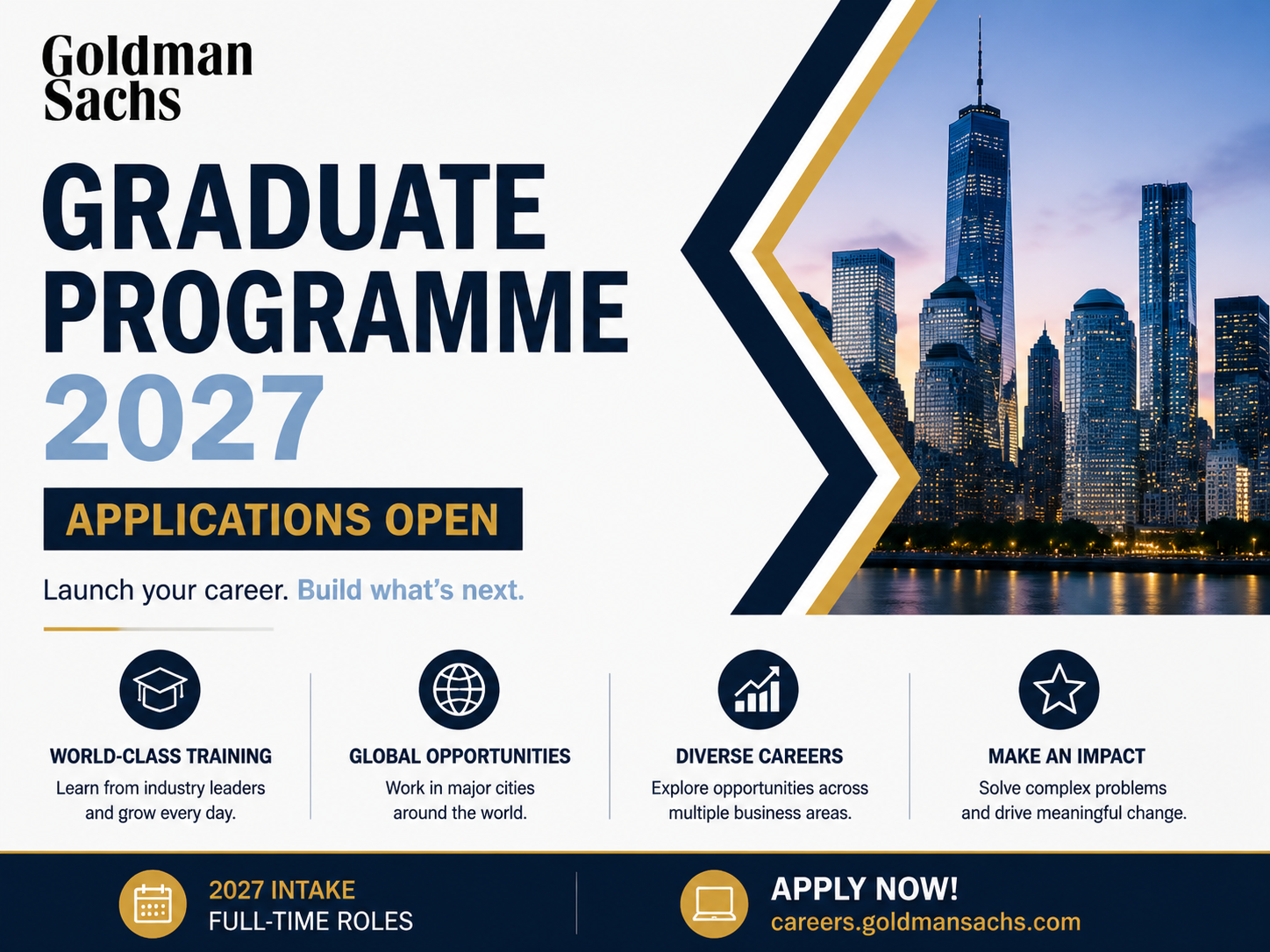💼 Goldman Sachs Programs & Internships 2027 | Global Opportunities for Students and Graduates