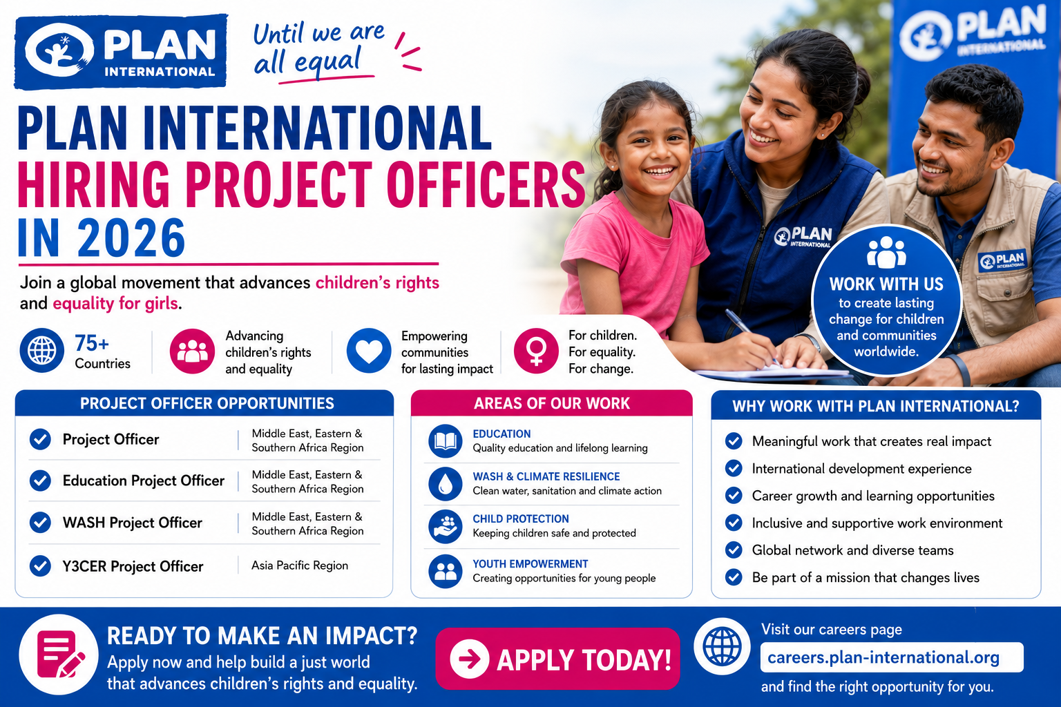 Plan International Hiring Project Officers in 2026| APPLY