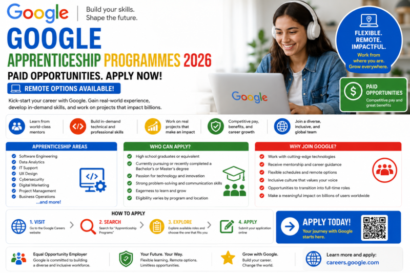 Google Apprenticeship Programmes 2026