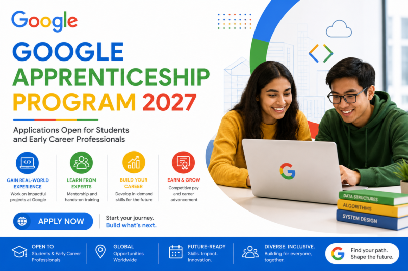 Google Apprenticeship Program 2027 Applications Open for Students and Early Career Professionals