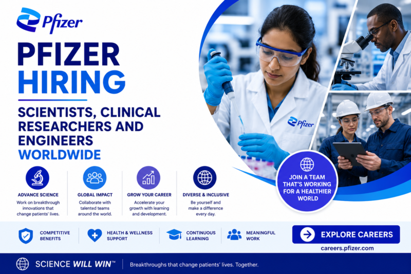 Pfizer Hiring Scientists, Clinical Researchers, and Engineers Worldwide | Global Career Opportunities 2026