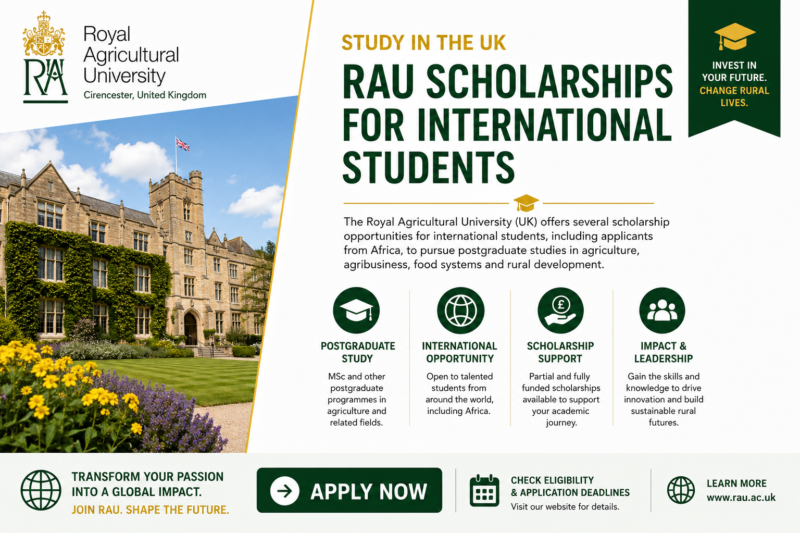 Royal Agricultural University (UK) Scholarships 2027 Open for International Students | Agriculture & Food Systems Postgraduate Funding