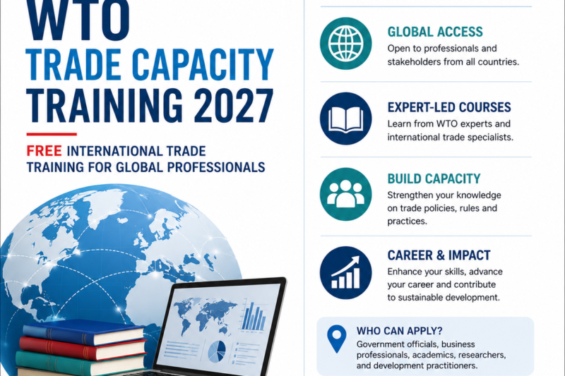 WTO Trade Capacity Training 2027: Free International Trade Training for Global Professionals