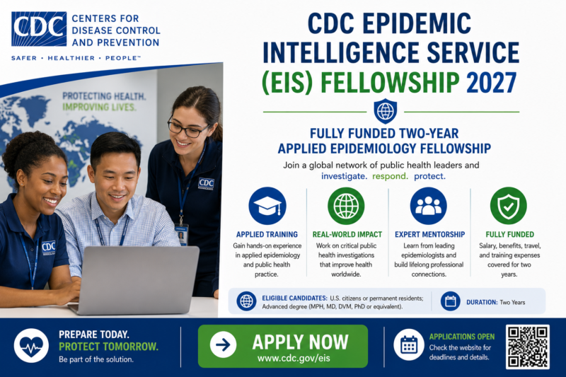 CDC Epidemic Intelligence Service (EIS) Fellowship 2027 | Fully Funded Two-Year Applied Epidemiology Fellowship