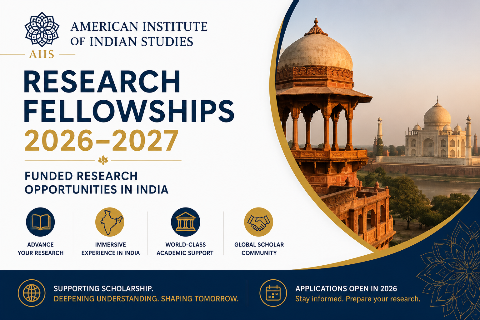 American Institute of Indian Studies (AIIS) Research Fellowships 2026–2027 | Funded Research Opportunities in India