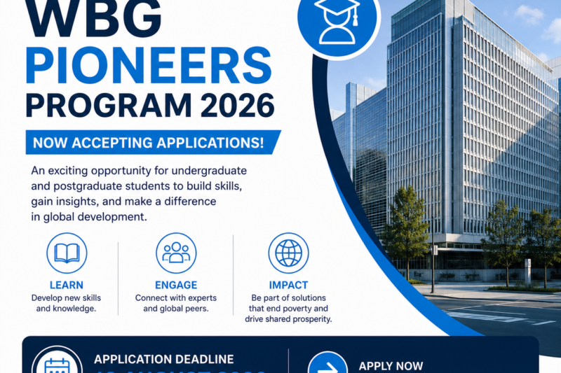 World Bank Group (WBG) Pioneers Program