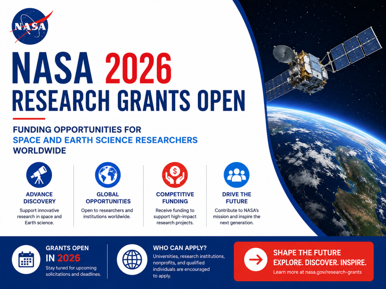 NASA ROSES-2026 Research Grants Open | Funding Opportunities for Space and Earth Science Researchers Worldwide