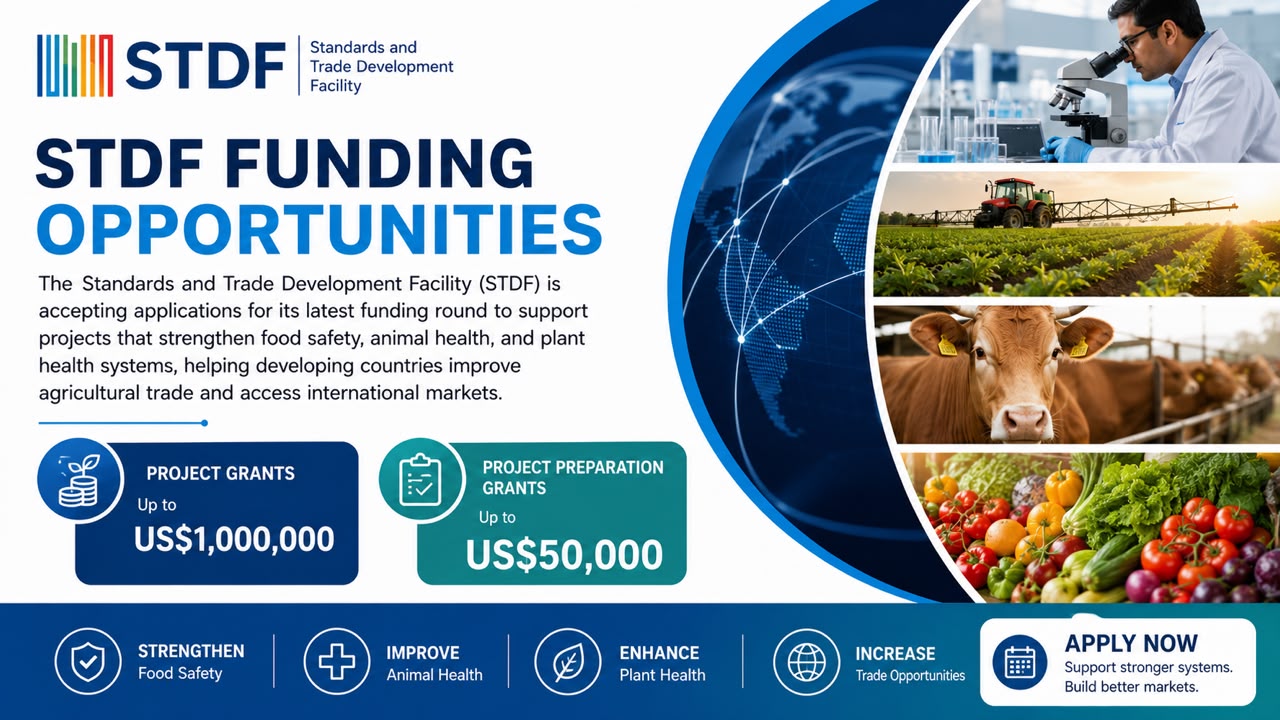 STDF Grants 2026 | Apply for Up to US$1 Million Funding for Food Safety, Animal Health and Plant Health Projects