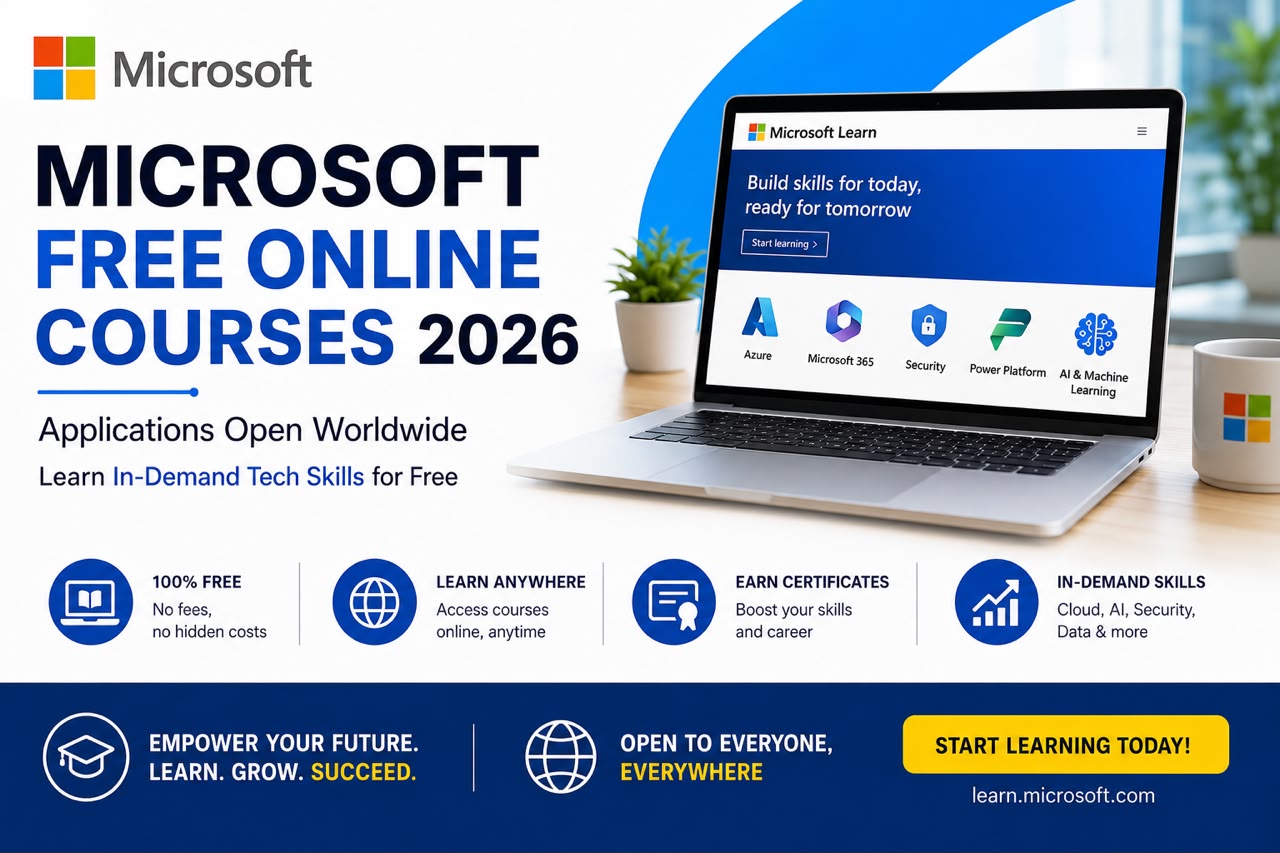 Microsoft Free Online Courses 2026 Applications Open Worldwide | Learn In-Demand Tech Skills for Free