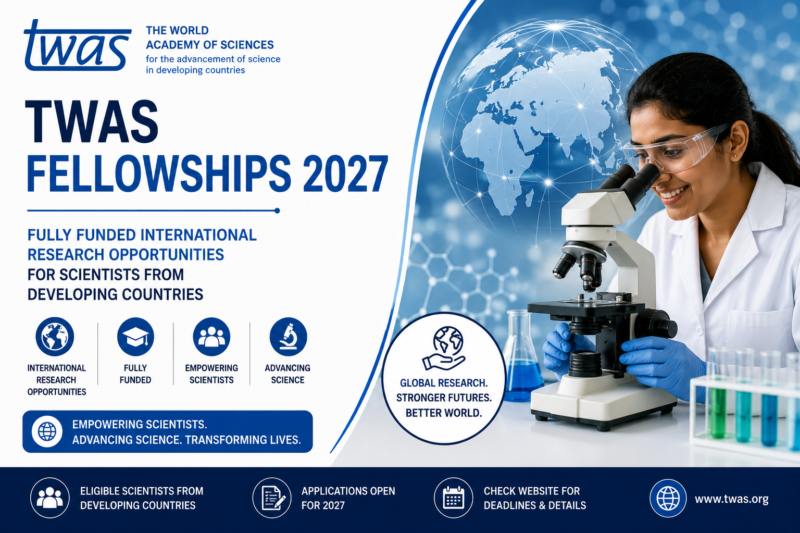 TWAS Fellowships 2027 | Fully Funded International Research Opportunities for Scientists from Developing Countries