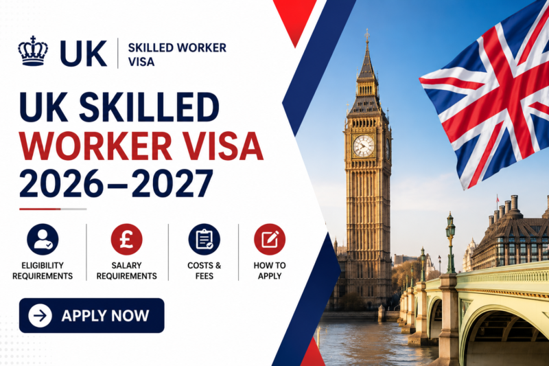 UK Skilled Worker Visa 2026–2027 | Eligibility, Salary Requirements, Costs & How to Apply