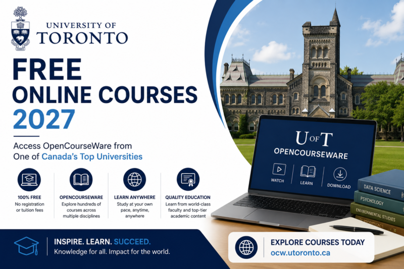 University of Toronto Free Online Courses 2027 | Access OpenCourseWare from One of Canada’s Top Universities