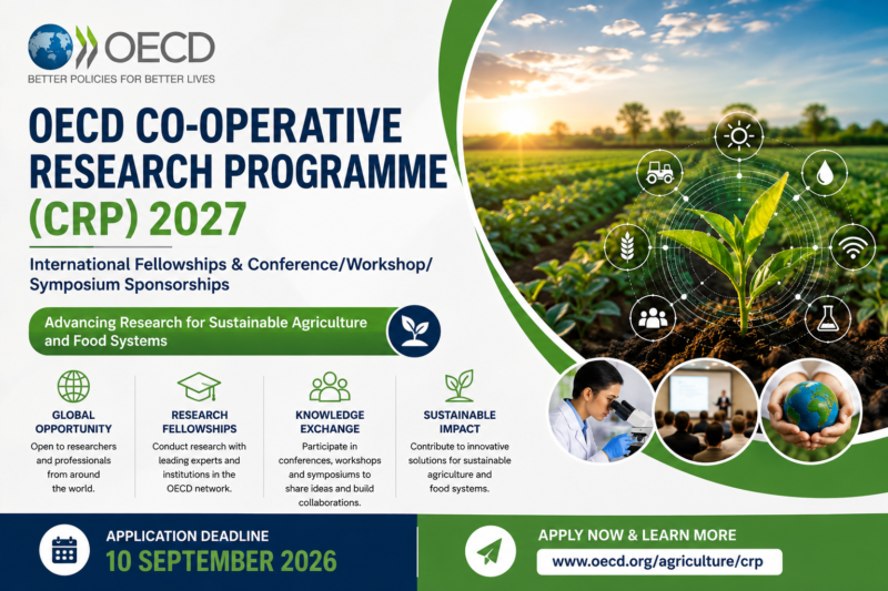 OECD Research Fellowships & Conference Funding 2027 | International Grants for Agricultural, Forestry and Fisheries Researchers