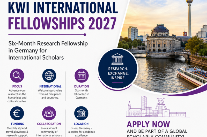 KWI International Fellowships 2027 | Six-Month Research Fellowship in Germany for International Scholars