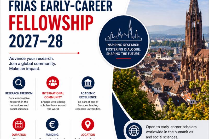 FRIAS Early Career Fellowship 2027 | Fully Funded Research Fellowship in Germany for International Researchers