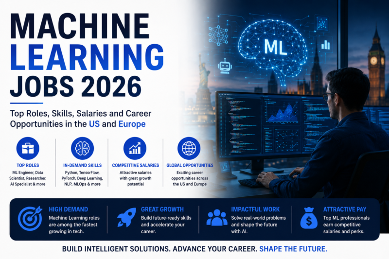 🤖 Machine Learning Jobs 2026: Top Roles, Skills, Salaries and Career Opportunities in the US and Europe