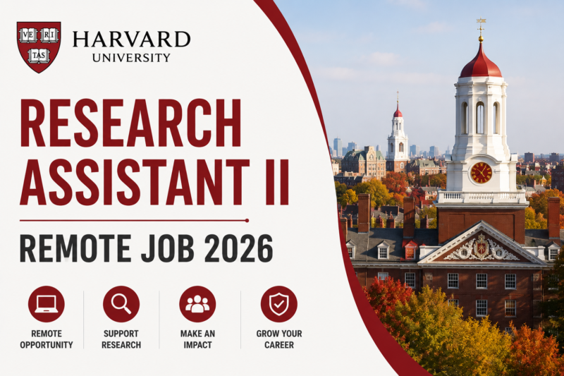 Harvard University Research Assistant II Remote Job 2026: Requirements, Salary, Benefits and How to Apply