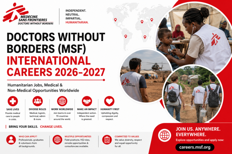 Doctors Without Borders (MSF) International Careers 2026–2027 | Humanitarian Jobs, Medical & Non-Medical Opportunities Worldwide