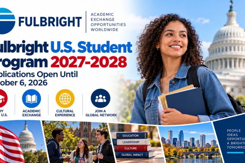 Fulbright U.S. Student Program 2027-2028: Applications Open Until October 6, 2026
