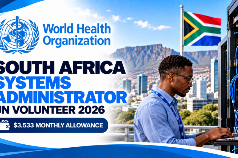 WHO South Africa Systems Administrator UN Volunteer 2026: $3,533 Monthly Allowance