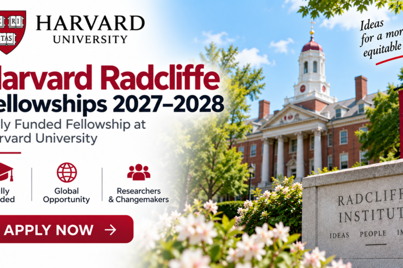 Harvard Radcliffe Fellowships 2027–2028: Fully Funded Fellowship at Harvard University
