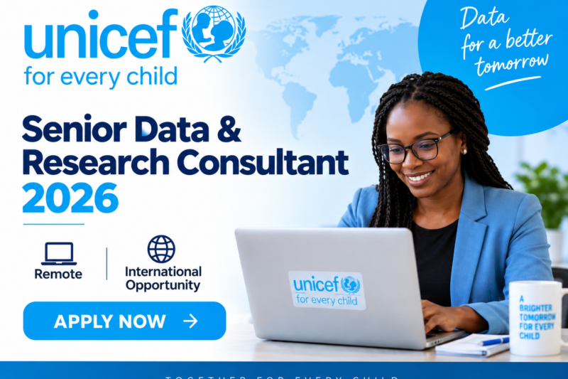 UNICEF Senior Data & Research Consultant 2026: Remote International Opportunity 🌍