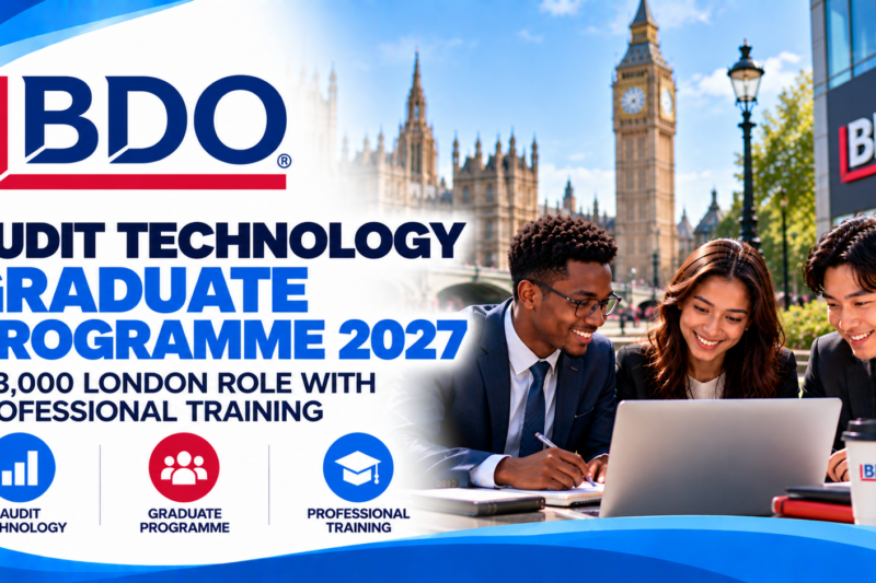 BDO Audit Technology Graduate Programme 2027: £33,000 London Role With Professional Training