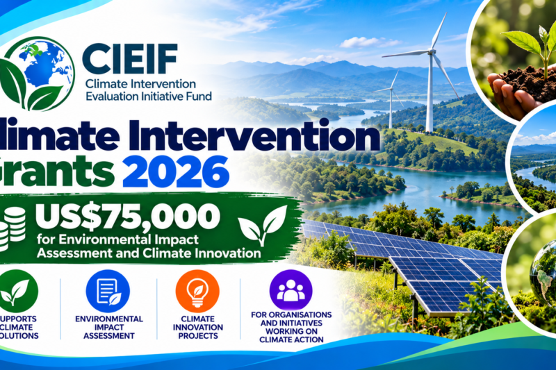 CIEIF Climate Intervention Grants 2026: US$75,000 for Environmental Impact Assessment and Climate Innovation