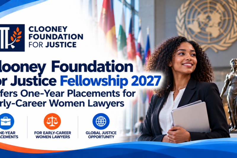 Clooney Foundation for Justice Fellowship 2027 Offers One-Year Placements for Early-Career Women Lawyers