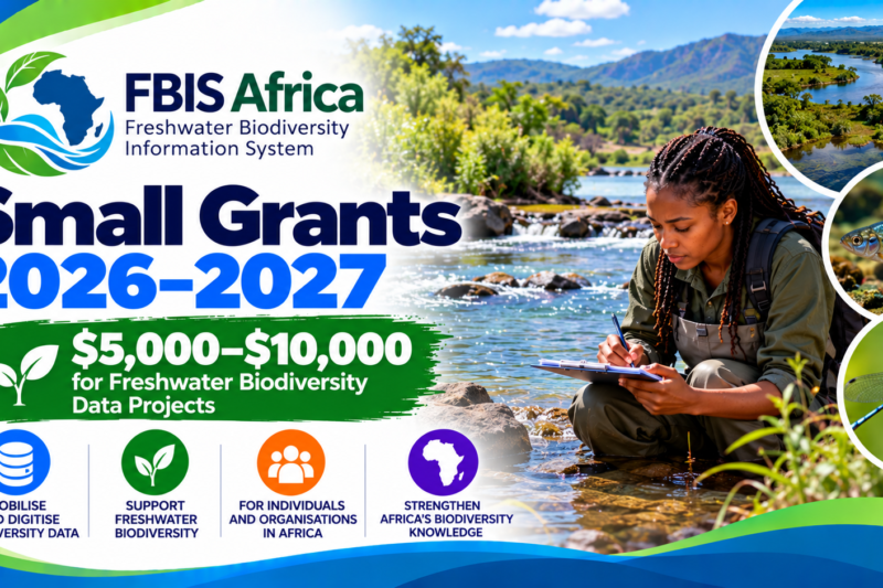 FBIS Africa Small Grants 2026–2027: $5,000–$10,000 for Freshwater Biodiversity Data Projects