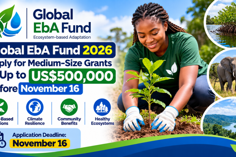 Global EbA Fund 2026: Apply for Medium-Size Grants of Up to US$500,000 Before November 16 🌍🌱