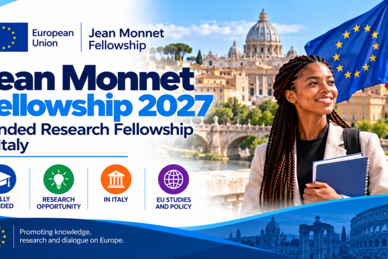 Jean Monnet Fellowship 2027 in Italy: Funded Research Fellowship at the European University Institute 🇮🇹🎓