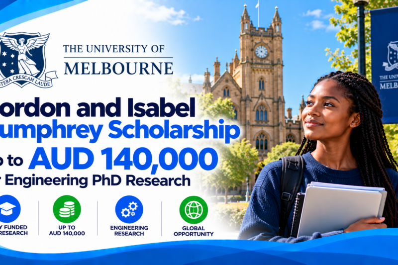 University of Melbourne Gordon and Isabel Humphrey Scholarship Offers Up to AUD140,000 for Engineering PhD Research