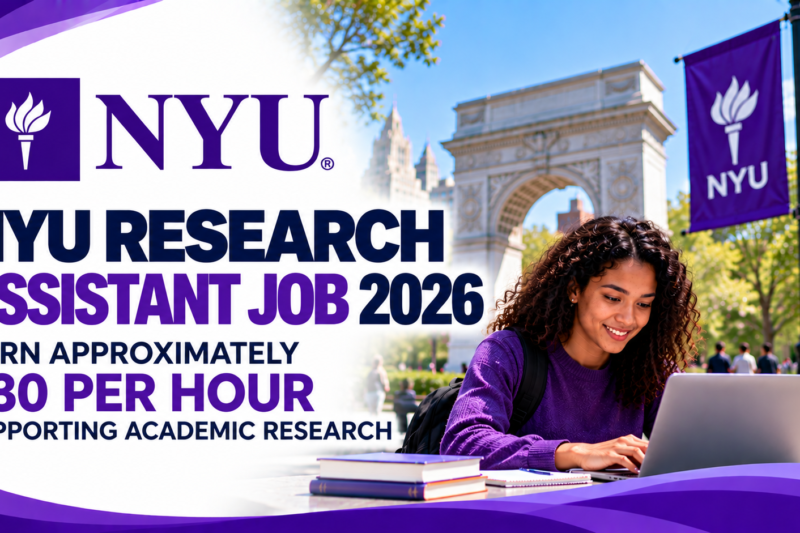 NYU Research Assistant Job 2026: Earn Approximately $30 Per Hour Supporting Academic Research
